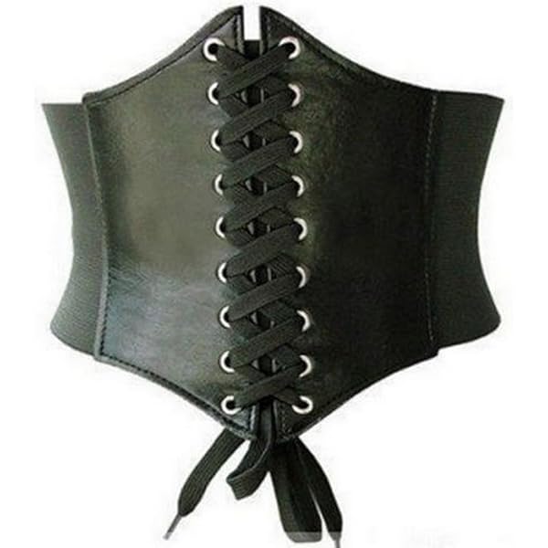 Waist Cincher Corset Wide Band Elastic Tied Waspie Belt